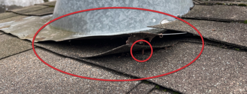 Loose Flashing, Roof Inspection, Smith & Smith Home Inspections